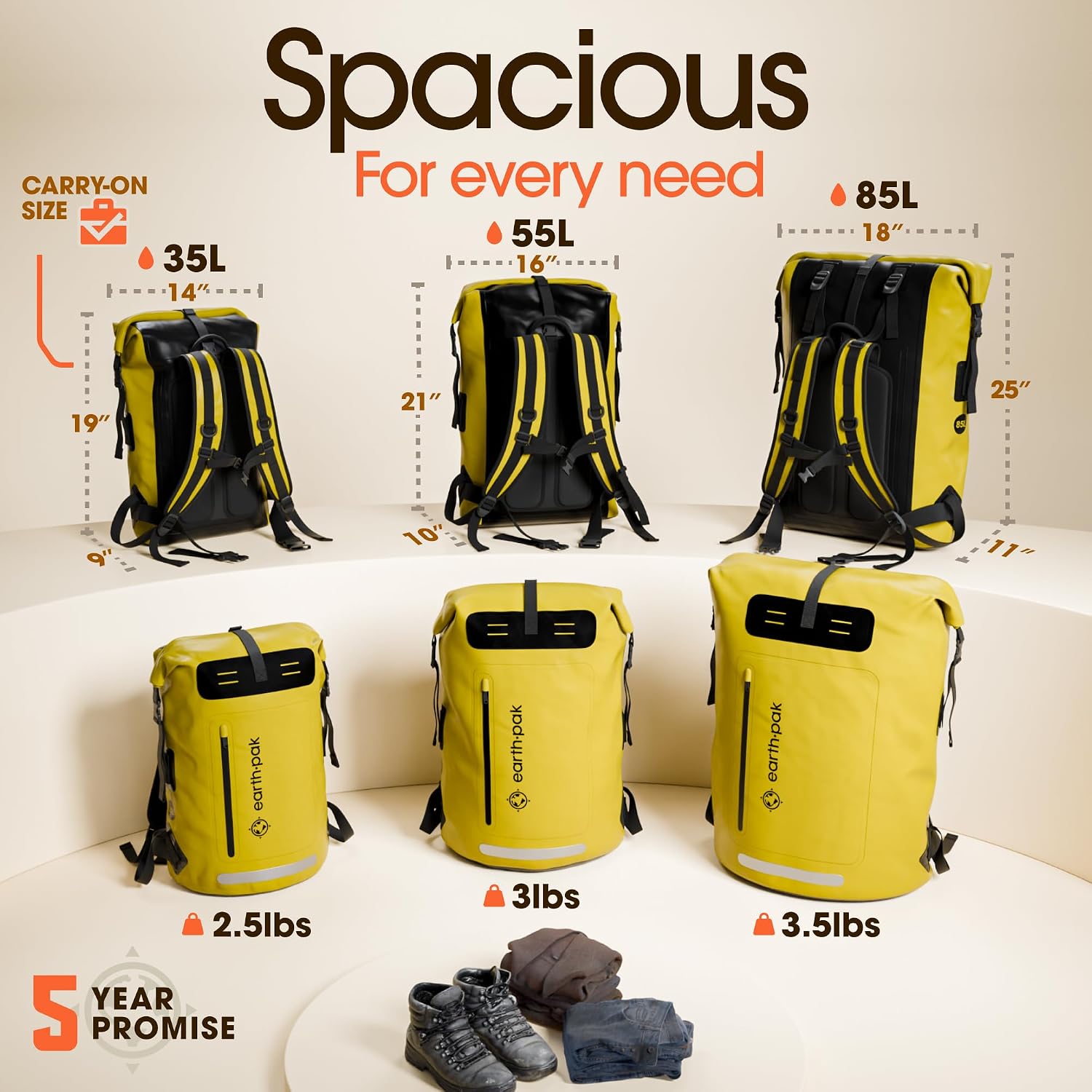 Waterproof Dry Bag Backpack 55L - Kayaking Boating Fishing Rafting Marine - Image 2