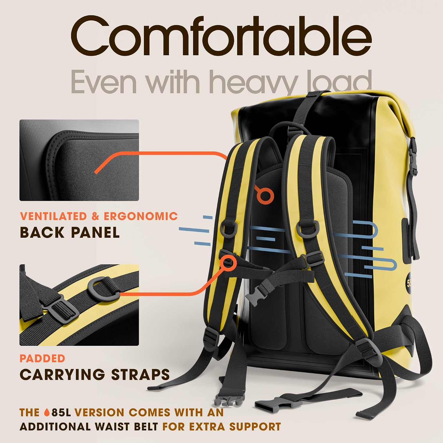 Waterproof Dry Bag Backpack 55L - Kayaking Boating Fishing Rafting Marine - Image 7